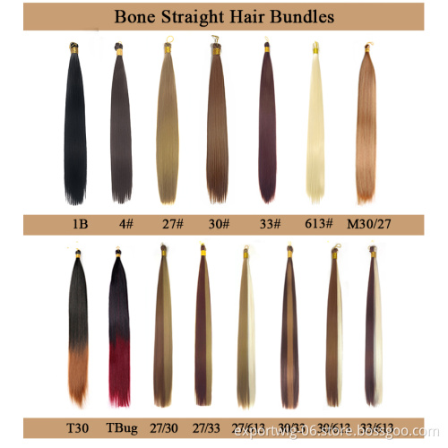 Synthetic Silky bone Straight braiding Hair Bulk Crochet onbre Braid Hair Extensions Pony Silky spiral Braiding Hair Attachments
